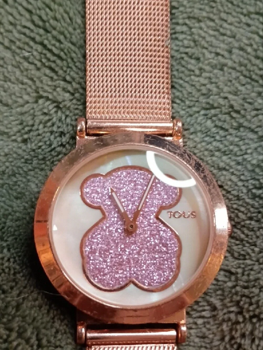 Glitter Bear Mesh Strap Watch - Pink, Blue, Black, Green